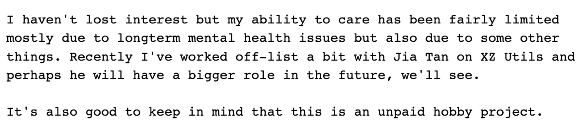 4. Open source maintainers have a very hard role in society
Keep in mind: open source maintainers keep libraries secure and up to date for free, as a hobby, and it’s often a thankless job (and not just thankless, some folks are even hostile towards these maintainers doing this