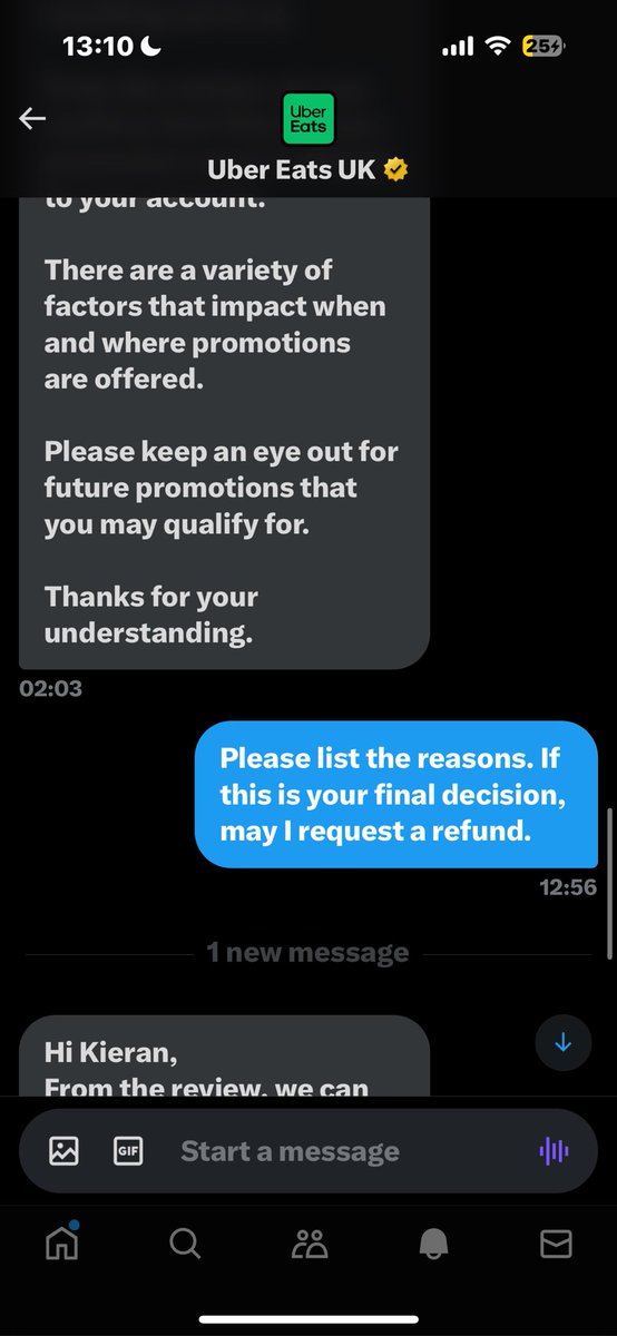 WonderWillfull's tweet photo. @ubereats_uk am I actually having my concerns responded to by a human? Your customer service is shockingly poor. https://t.co/iEiDOxm2wK