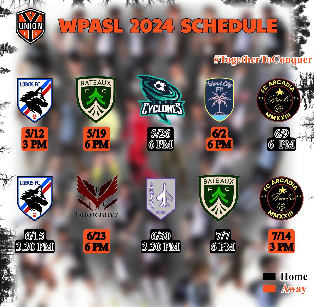 UnionECFC's tweet image. Your 2024 WPASL schedule is out!

Mark the dates and come to support your Union team during the season.

#TogetherToConquer