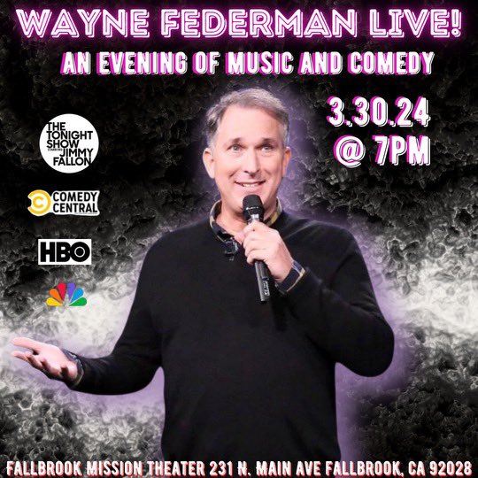 On my way to headline the Fallbrook Mission Theater tonight. Show starts at 7pm! Needless to say - many tickets are still available. #standupcomedy