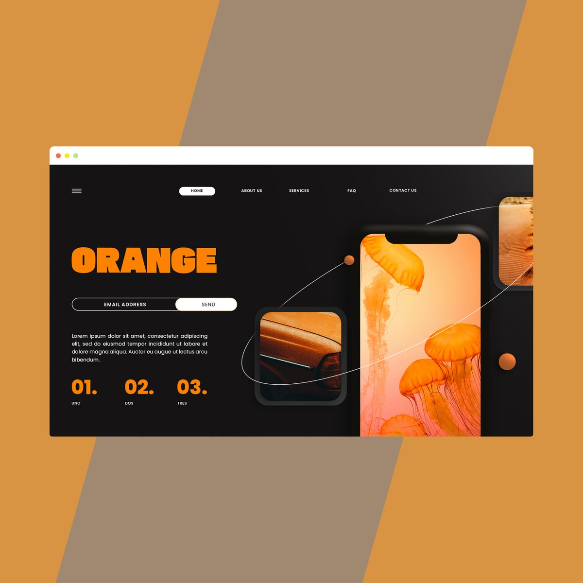 starterdevinc's tweet image. Orange 🟠  
Website Header Design Concept

.
.
.
#digitaldesign #webdesign #websitedesign #webdesigner #dailywebdesign #graphicdesign #branding #website #uidesigner #uidesigners #starterdev