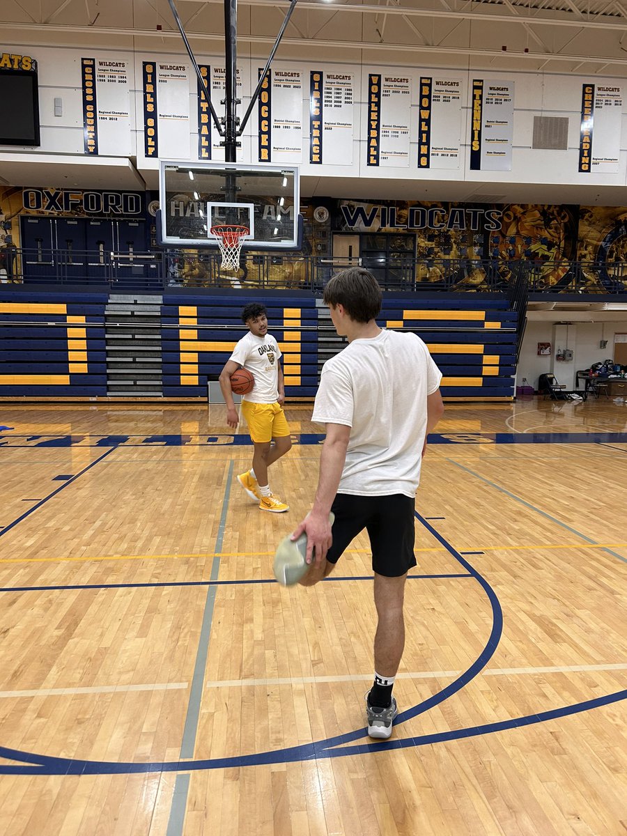 Trey and Jake getting an Easter weekend workout in. #OxfordHoops