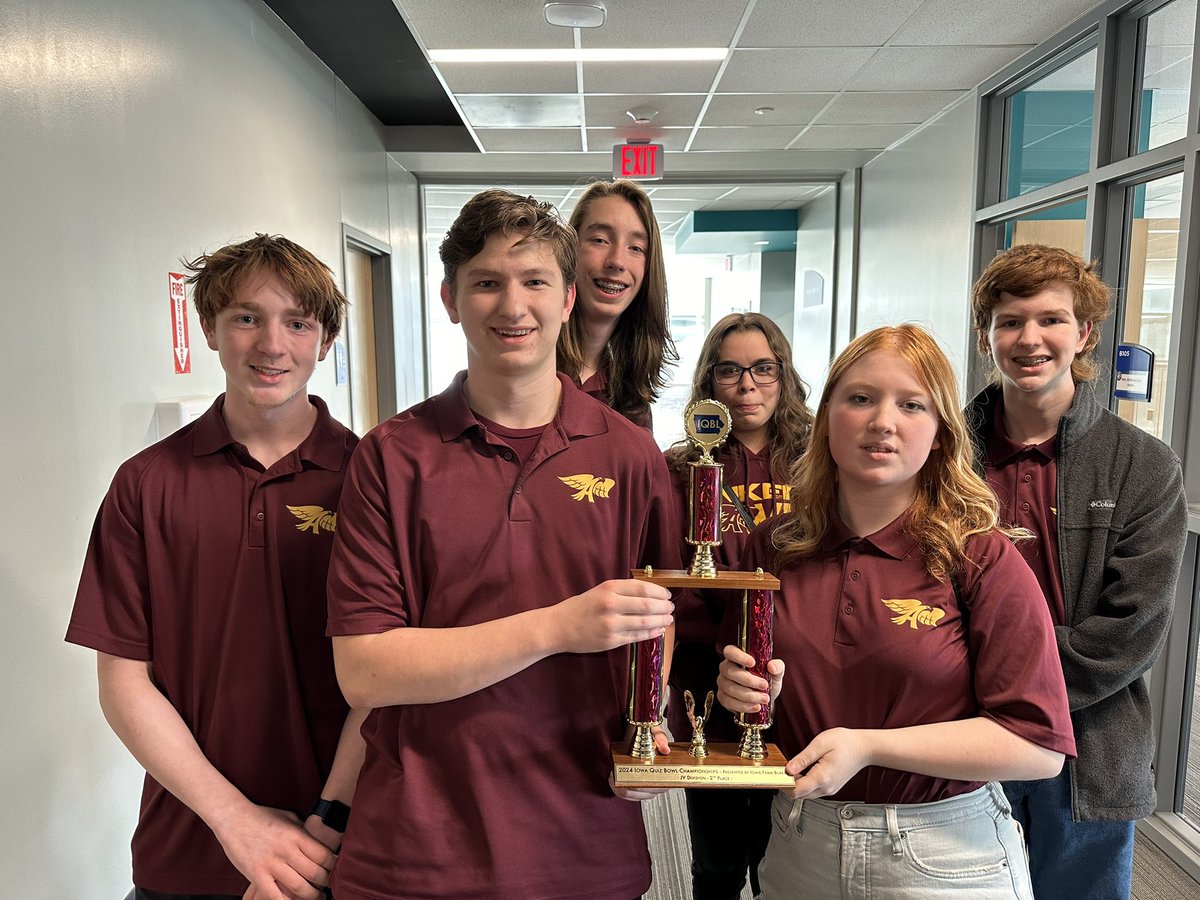 @AnkenySouthview The Southview Middle School Quiz Bowl team finishes with an outstanding record of 7-1 at the Iowa State Quiz Bowl Championships and finishes in second place because of tiebreakers.