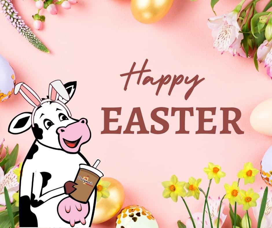 🐰🌼🥚 Happy Easter, everyone! 🥚🌼🐰 May your Easter be filled with an abundance of love, happiness, lots of sweet memories, and of course, delicious dairy treats! 🥛🍦🧀