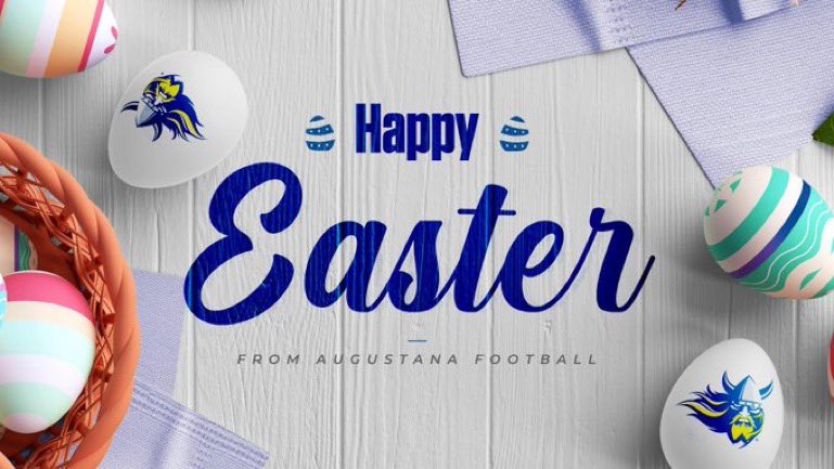 Thank you <a href="/coachscholten/">Kelly Scholten</a> for the Happy Easter!!  <a href="/AugieFB/">Augustana Football</a>