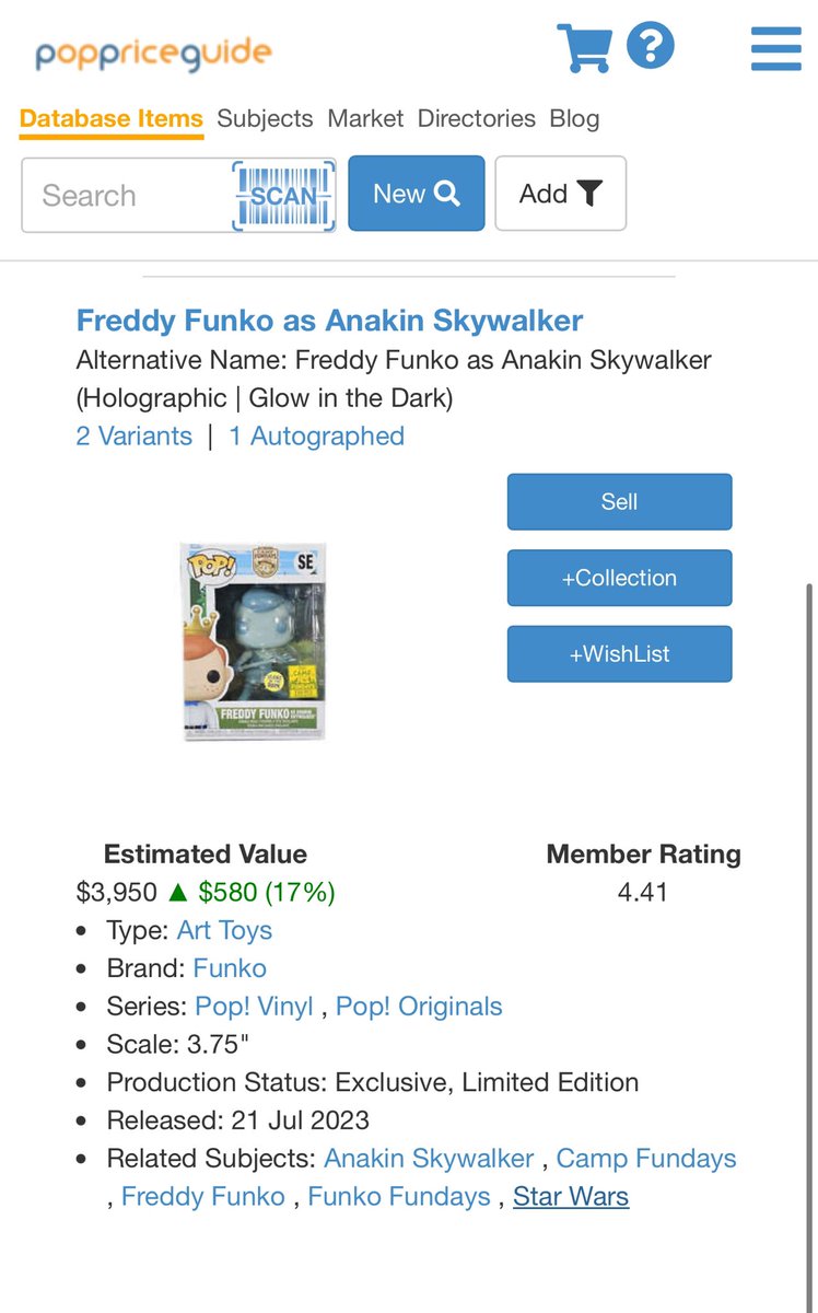 Looks like we may have to wait for the next dip! Crazy how much the market fluctuates, honestly can’t be mad though bc if I owned one that’s exactly what I’d want to see! 📈🤓 #StarWars #Funko #SDCC #AnakinSkywalker #Glanakin