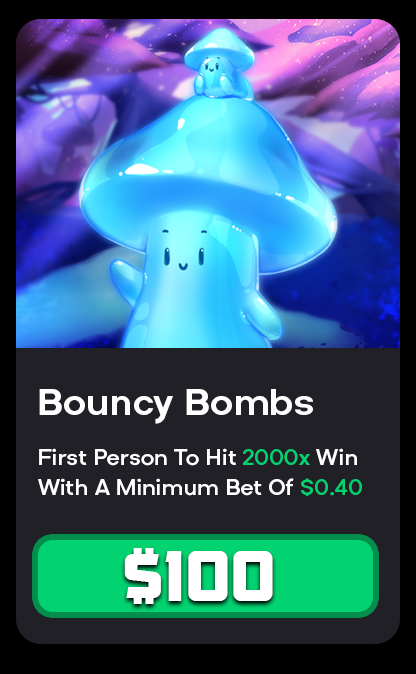 💣BOUNCY BOMBS CHALLENGE! $100 ▶️ Hit 2000x ▶️ Minimum Bet - $0.40 ✅ Winner Will Receive $100 Tip ‼️ Must Be On Code Mercy- gamdom.com/r/mercy ➡️ Read How To Enter / Claim Win Here - gamdomreloads.com/challenges