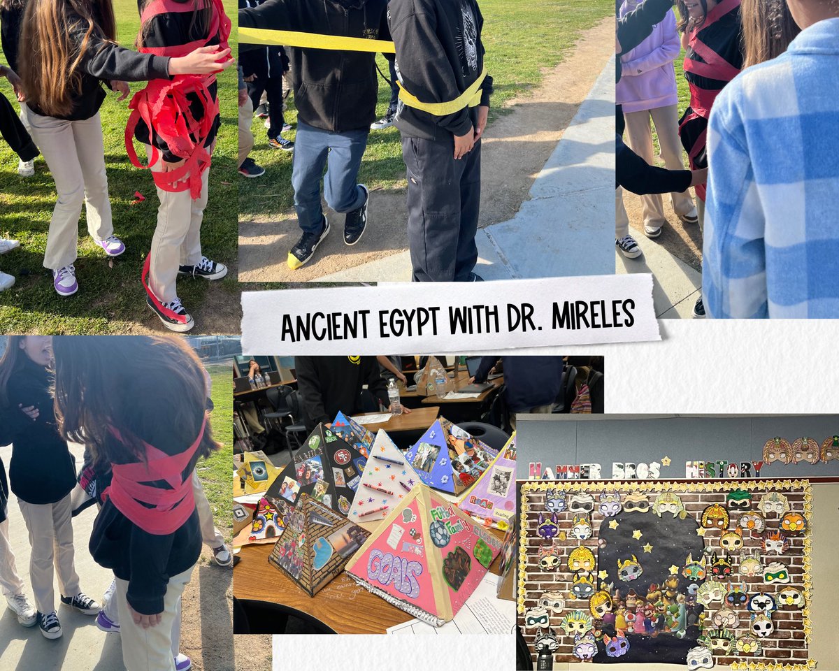 Ancient Egypt this week at @ParkridgeCNUSD included Mummy races, personal pyramids, and funeral masks! Now a week of #springbreak 🗺️ #theedtechdoctora #edtechdoctora @MaryPtamary @DrRenaeBryant @CNUSD @weareCNTA @CNUSDEdChat @CNUSDInnovatEDU