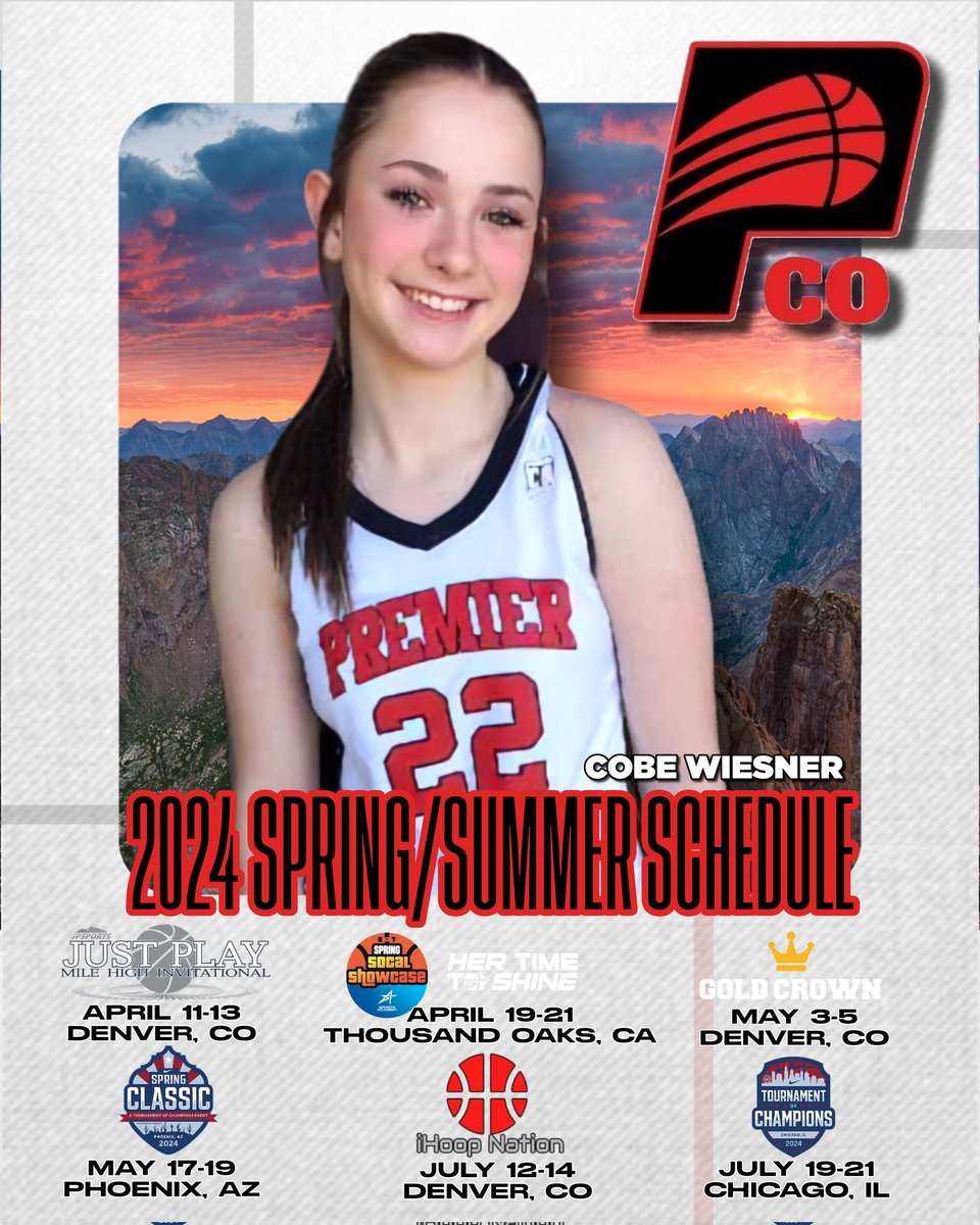 Spring/Summer Schedule just dropped. @ColoradoPremier LET'S GOOO 🏀🙌🏻🏀🙌🏻