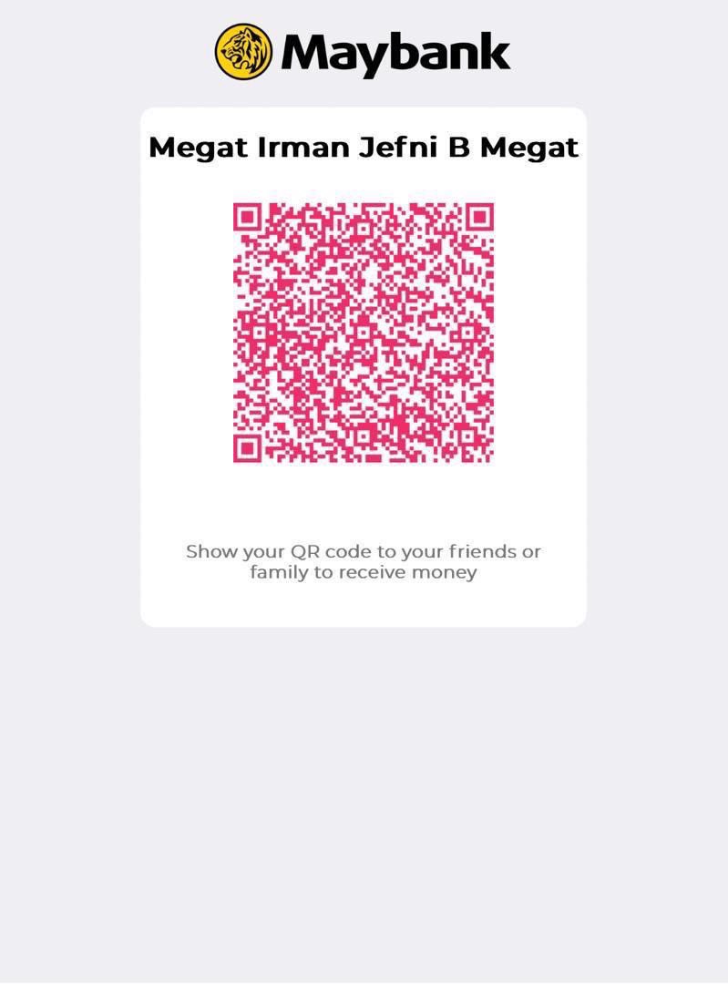 Salam friends, i letak QR code ayah mangsa (Megat Ashman Aqif) in case ada orang yg nak menderma 🙏🏻 Semoga sedikit sebanyak dapat bantu keluarga mangsa utk uruskan jenazah. InsyaAllah.