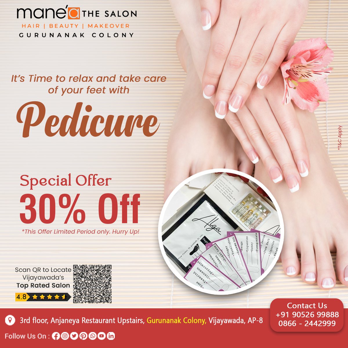 Manea_The_Salon's tweet image. It's Time to relax and take care of your feet with Pedicure!

#manea #maneagurunanakcolony #maneathesalon #pedicure #pedicureoffers #saloon #bridalservices #makeup #partymakeup #eventmakeup #engagementmakeup #makeuplooks #makeuplook #look #bridalmakeup #bridalmakeuplook