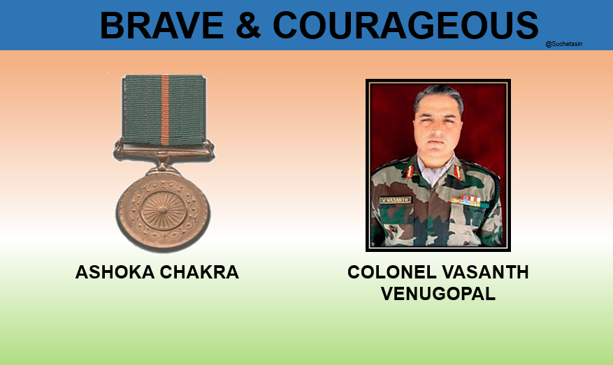 31 July 2007 #JammuAndKashmir Colonel Vasanth Venugopal led a daring operation against terrorists in Uri Sector, Jammu & Kashmir. Displayed exemplary courage & leadership. Posthumously awarded #AshokaChakra. #IndianArmy