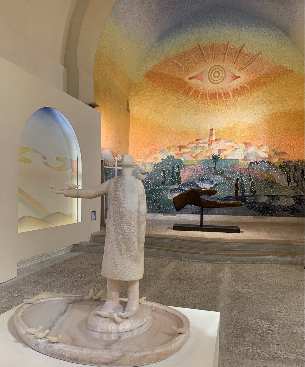 The spiritually uplifting White Penitents' Chapel in Saint-Paul de Vence. Designed by Jean-Michel Folon, it’s colour &amp; light radiate joy. Water trickling into a shallow marble pond adds an additional sensory dimension to this profoundly beautiful place. Happy Easter, Jennifer x