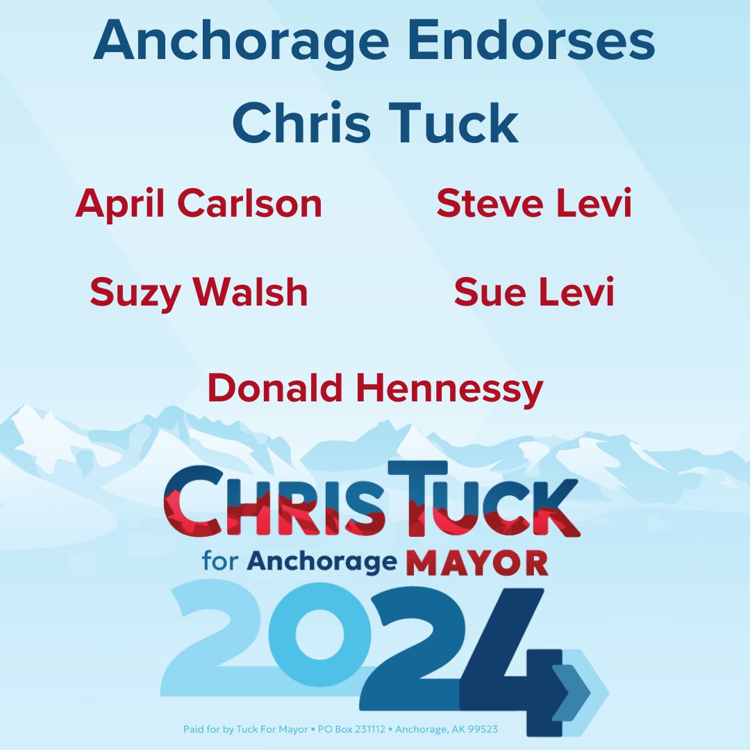Tuck4Alaska's tweet photo. Thank you!
#tuck4mayor #tuck4anchorage #tuck4alaska #DontGetSTuckVoteForTuck https://t.co/dlbohJJvMo
