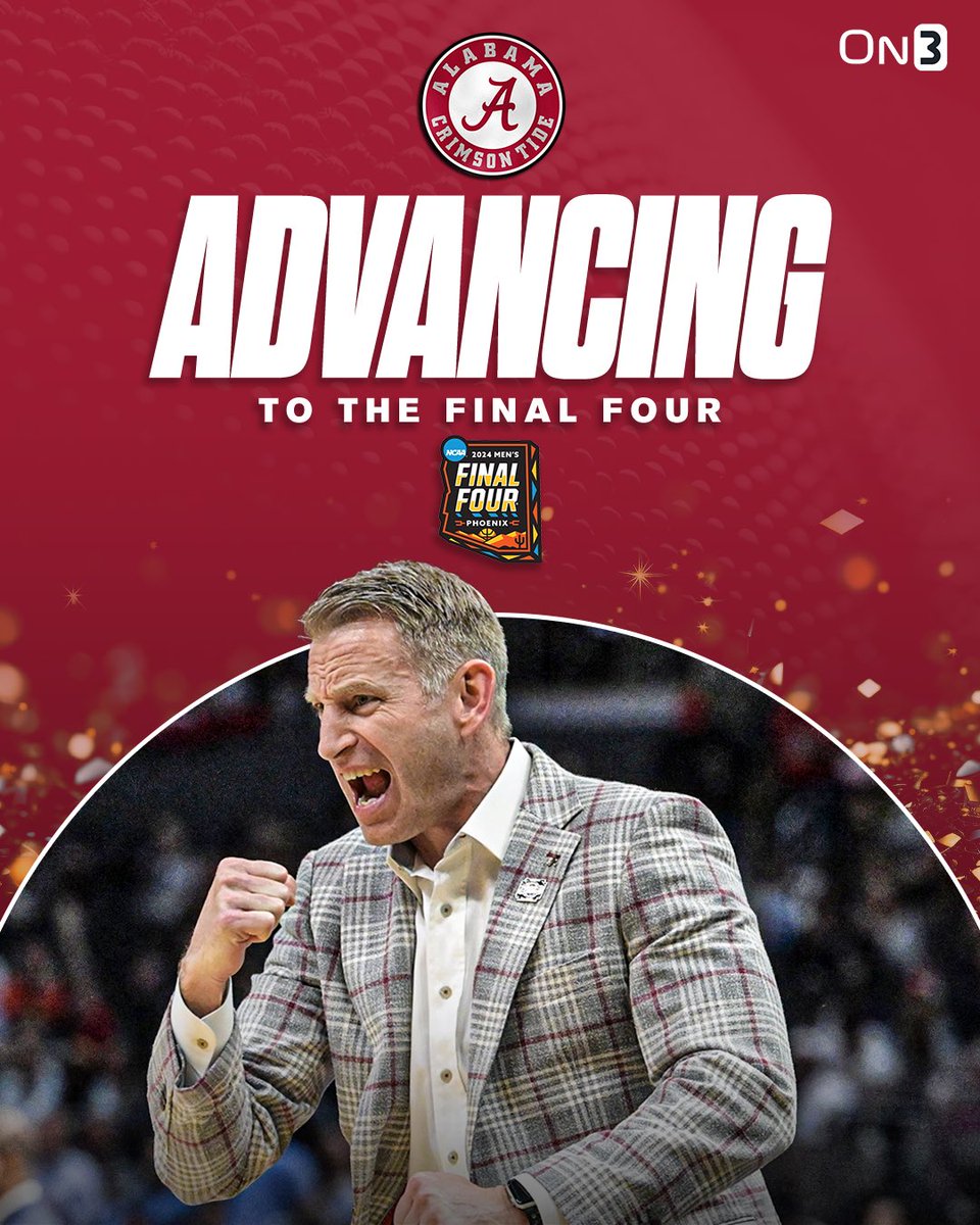 On3's tweet photo. Alabama BEATS Clemson to advance to the Final Four🐘 https://t.co/3X9F6zAINF