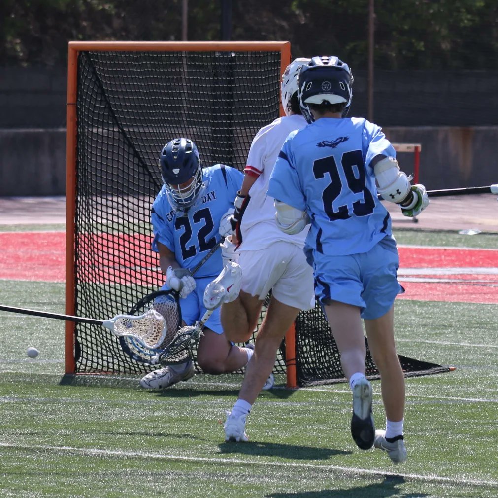 Congratulations to <a href="/CarsonYackey/">Carson Yackey</a> who saved this shot to reach 600 career saves for <a href="/CCDS_Sports/">CCDS Athletics</a> Mens Lacrosse.  Carson had a 24 save performance today at La Salle, his 11th game with more than 22 saves. I'm proud of you, Carson. Keep up the hard work.