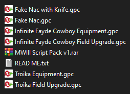 NEW MWIII SCRIPT PACK

Features:
- New unpatched fake nacs
- Troikas
- Infinite Faydes/Cowboys

This is just v1 more coming soon!

payhip.com/b/KJ63n