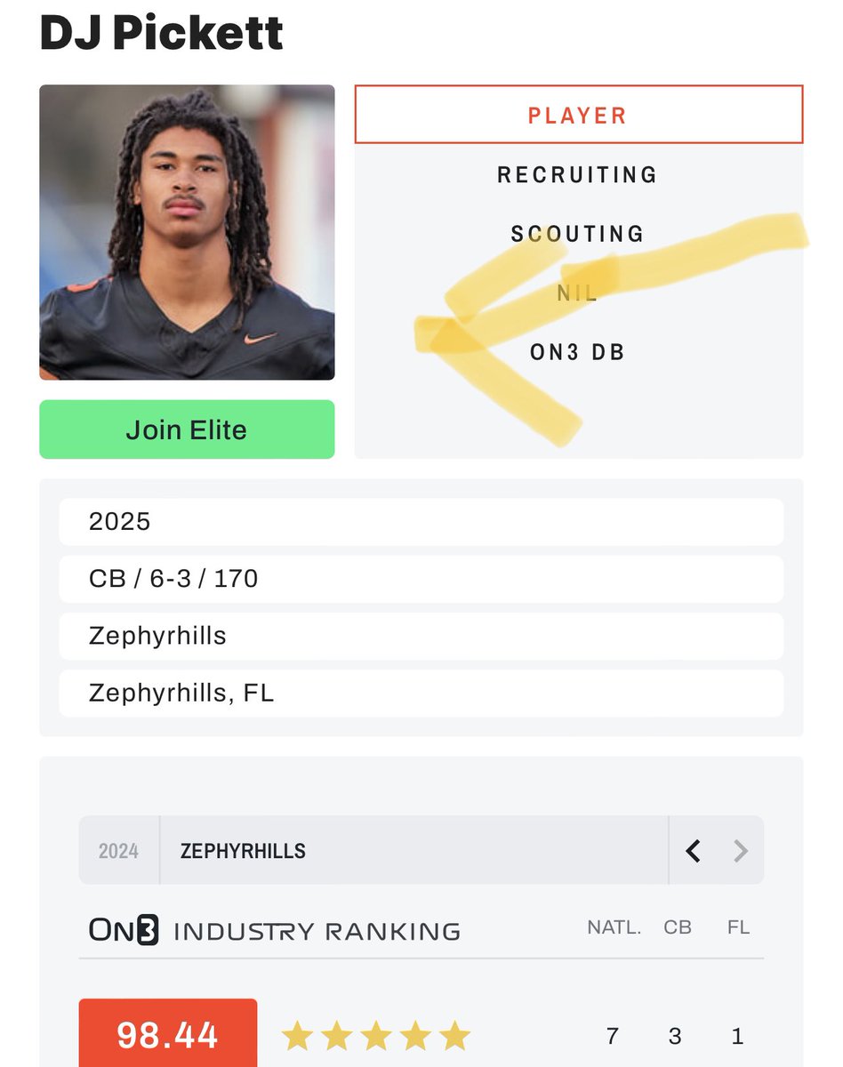 Recruits claim your profiles! Click that green button that reads “join elite.”