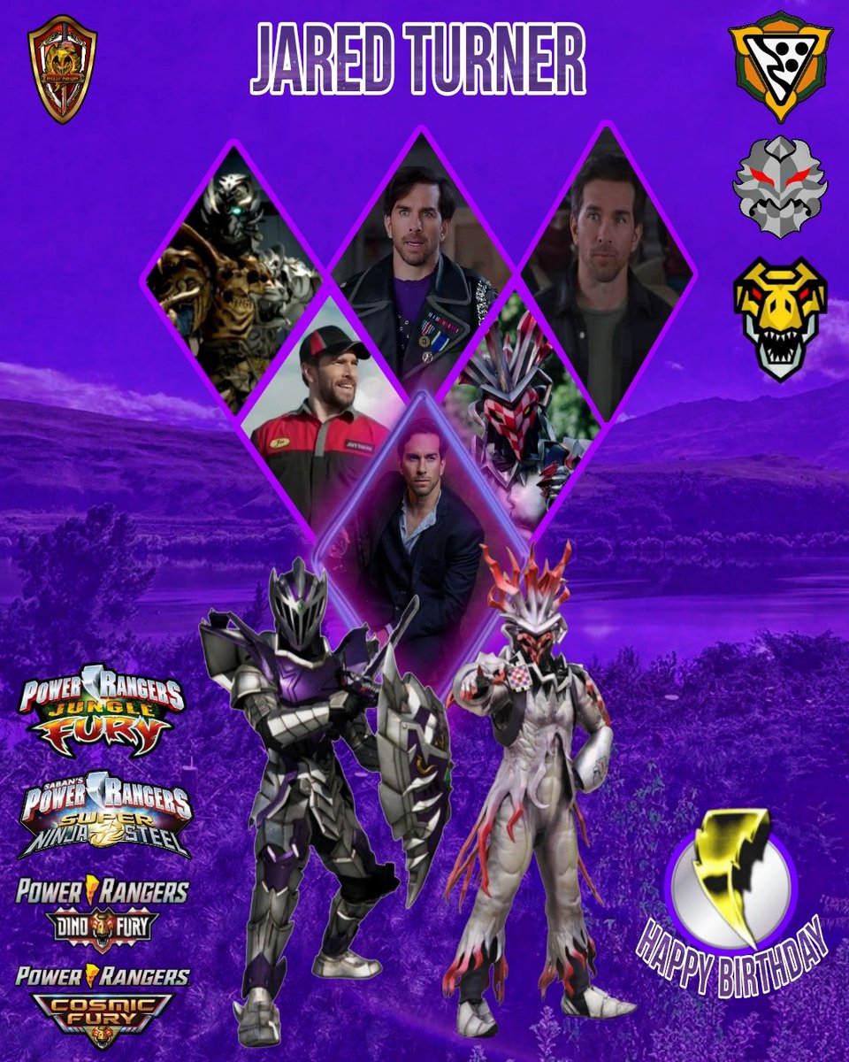 Blaze_Knight95's tweet photo. Happy Morphinominal Birthday to #JaredTurner. ⚡💜😈🐯⚔️🛡️🥳

We all send him our best Birthday wishes his way. 

May the power protect him always. ⚡🙏🏻✨

#PowerRangers #JungleFury #Whiger #SuperNinjaSteel #JoeTheMechanic #DinoFury #CosmicFury #Tarrick #VoidKnight #VoidKing https://t.co/p6lJwpwSlZ