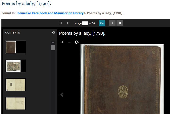 just saw that the Beinecke Library @yalelibrary have an online digitization of the MS volume we recently edited for @ASLS of Helen Craik's Poems by a Lady, that Robert Burns inscribed with a short poem: collections.library.yale.edu/catalog/319021… @ScottishLit @UofSCRareBooks
