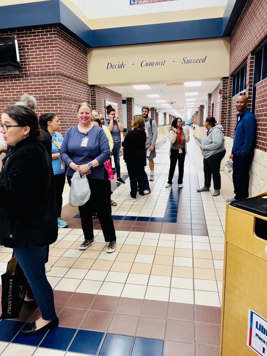 There is no stopping a determined teacher. As predicted, our Staff #EasterEggHunt was eggs-cellent. Teachers lining up in the wee morning hours with unique baskets to find hidden treasures in our library. ❤️💙🐾🐰 #Believe #WeAreMiller #BuildPearlandProud