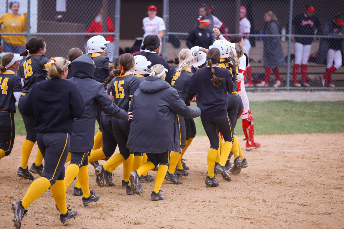 valpoathletics's tweet photo. No better way to cap a long day at the ballpark for @ValpoSoftball than a walk-off celebration!

#GoValpo