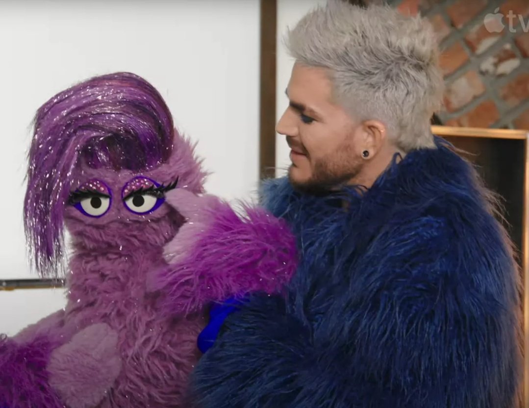 TheRealDuckBert's tweet photo. @outtapez @AndrewGCooper22 @adamlambert @KanjaChen @FraggleRock @AppleTV 🙌 TYSM for the behind the scenes snippet...LUUUV seeing how the magic works...and we LUUUV #TheGreatGlitterini!! ✨️😍💜 #AdamLambert #GiGi #voiceacting #muppets #FraggleRock #FreeAndHigh #StreamingNow #AppleTV https://t.co/SoHaEkian7