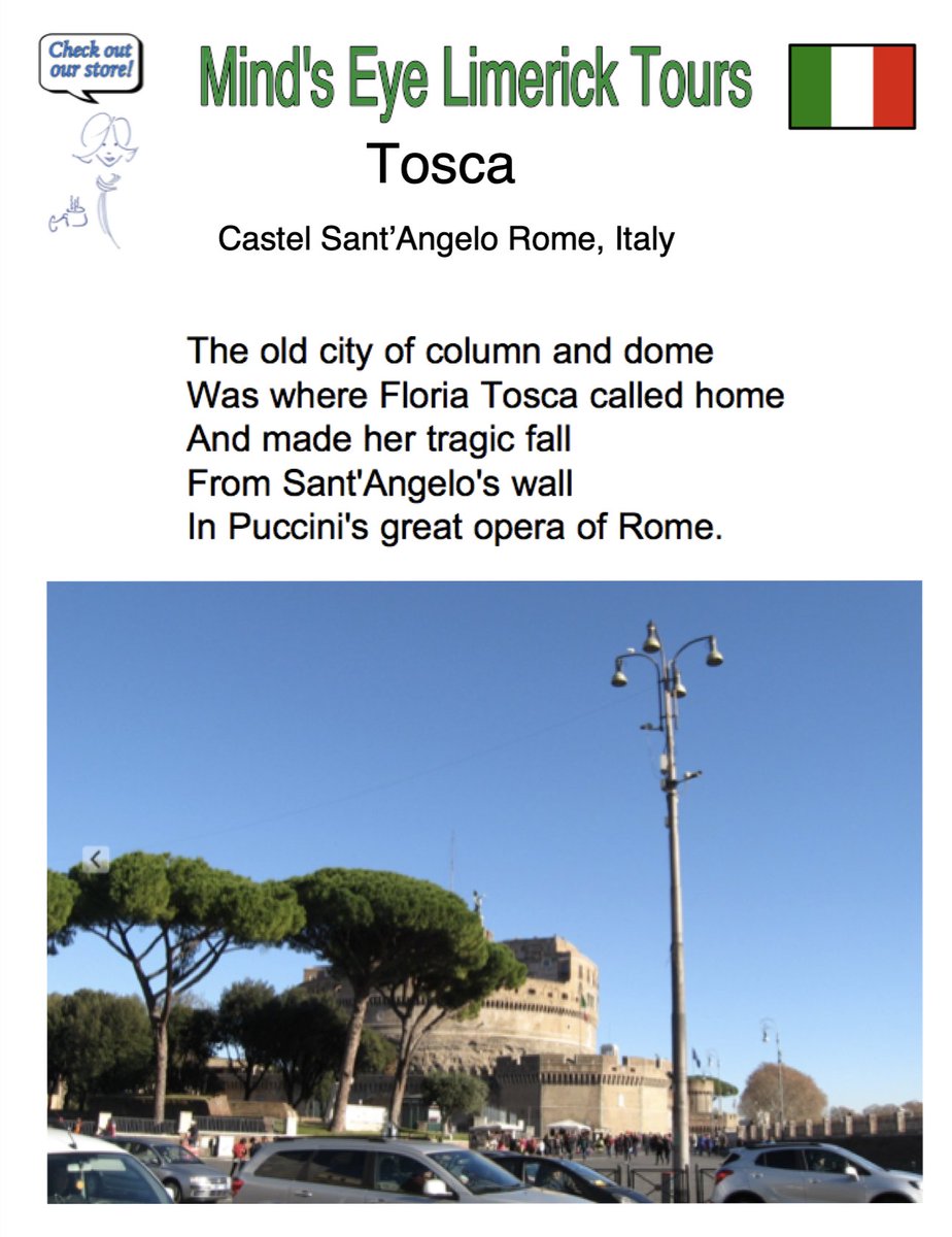 #Limerick #fun #humor #store #Tosca #Puccini #CastelSantAngelo #Rome #opera #Italia zazzle.com/store/mindseye…