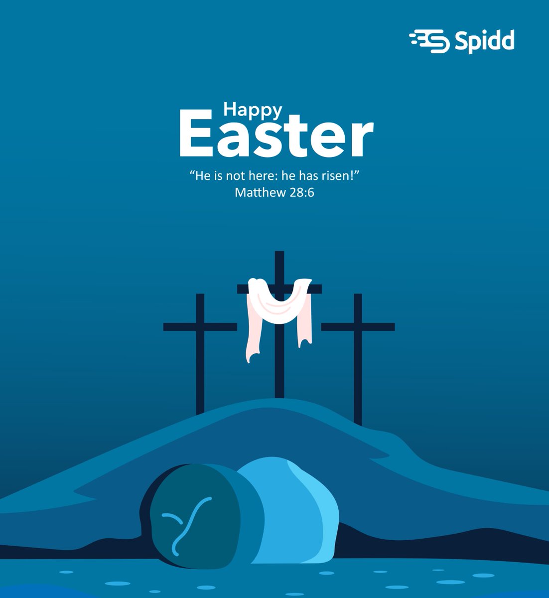 He is risen! ☀️ This Easter, let hope rise like the dawn. Fear not, for He has conquered death. Together, let's carry the courage of Christ's victory into all we do. #Easter #SpiddEaster #Matthew28:6 #HopeUnbound #HappyEaster