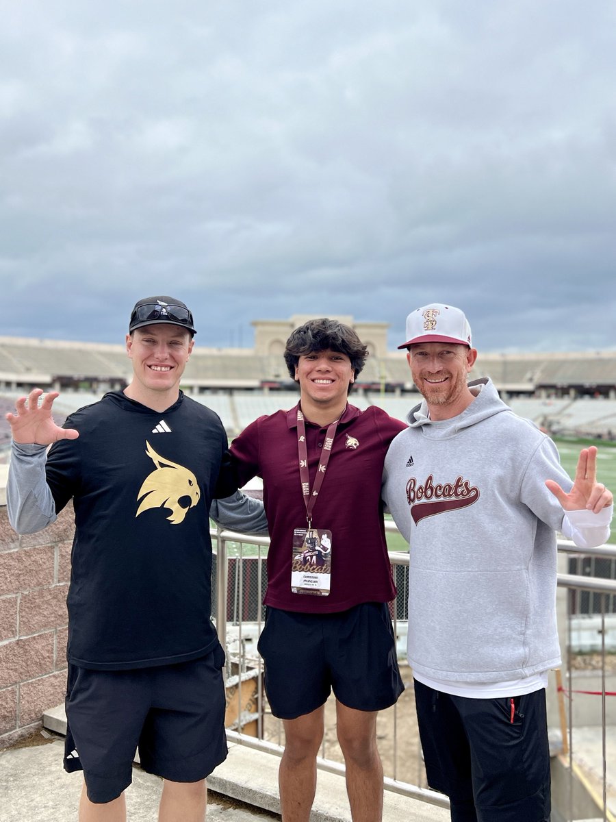 Great time with @TXSTATEFOOTBALL this weekend. Thanks @CoachDaPrato and @CoachS_Koch for the invite #TakeBackTexas

@RandleFootball @HKA_Tanalski @hershbrothersk1 #RecruitRandle