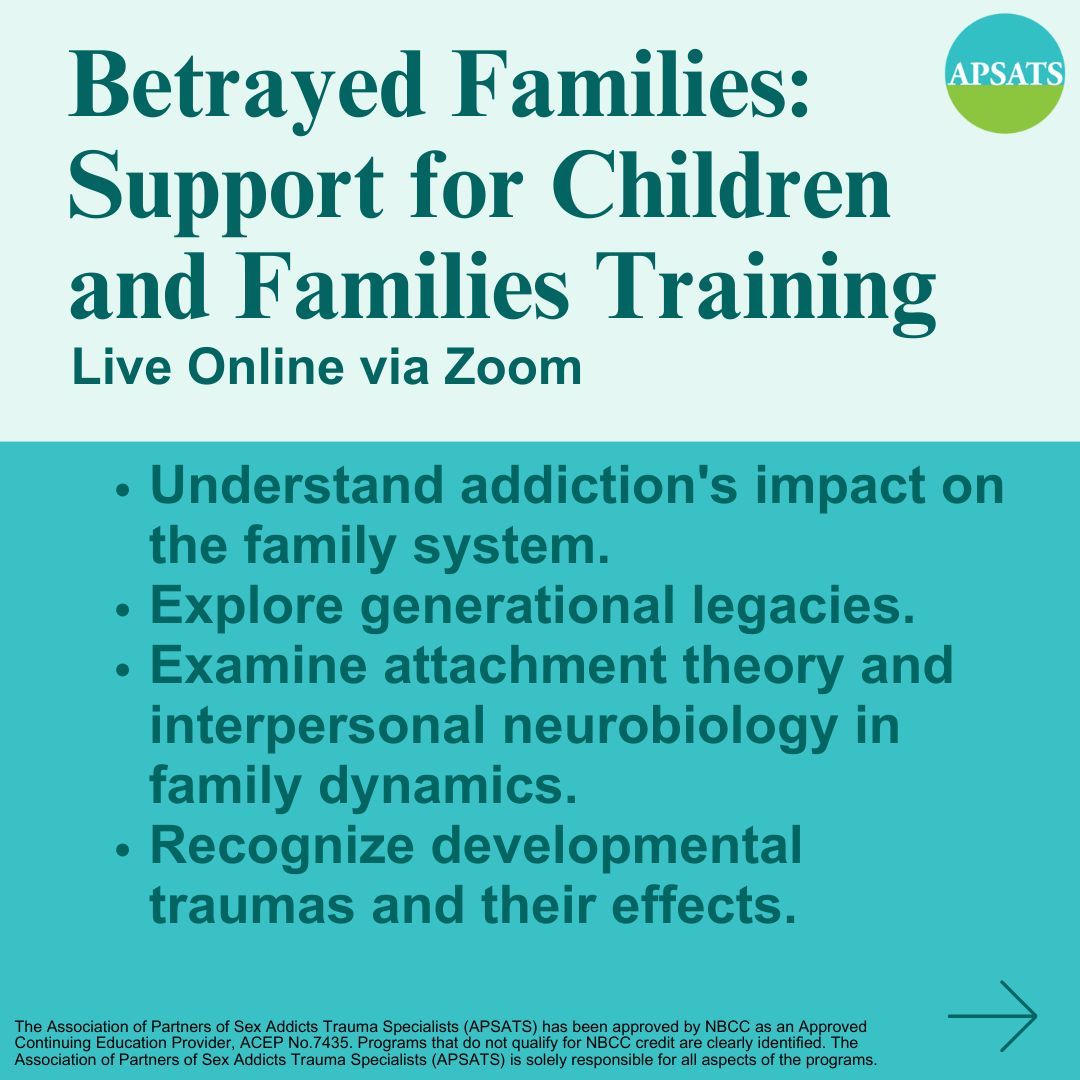 APSATSOrg's tweet image. APSATS.org

#betraytrauma
#sexaddiction