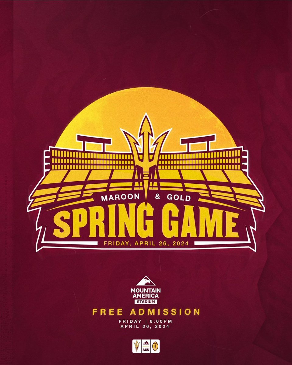 We are excited to see you all pack out Sun Devil stadium for the Spring Game! Come get the first look at Devil Football in 2024! See you there! 🔱🆙