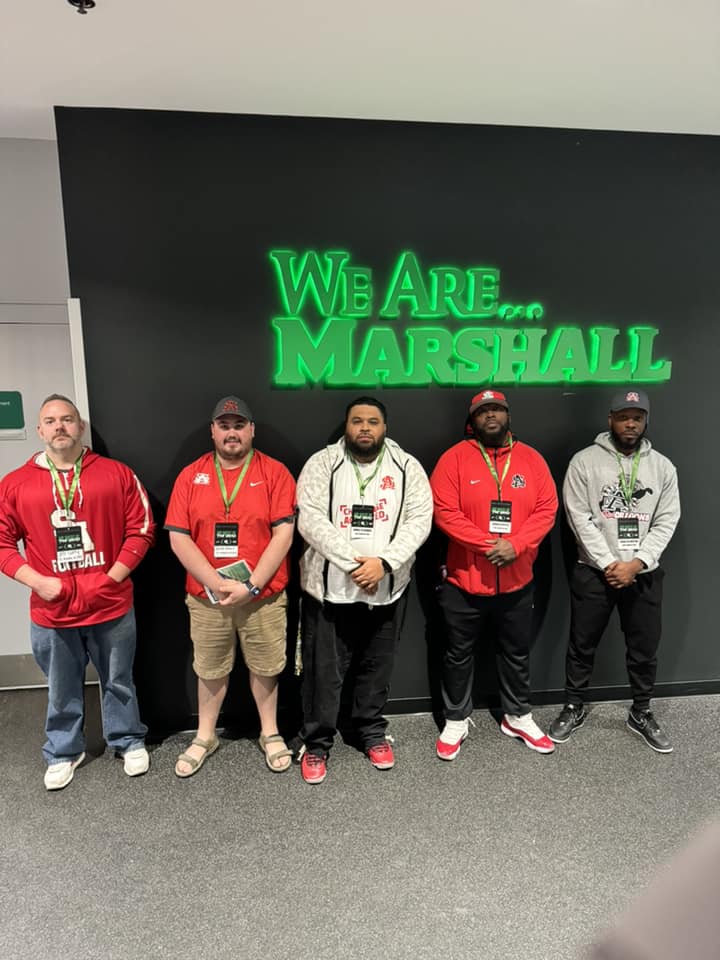 ST ALBANS FB & RECRUITING (@recruit_safb) on Twitter photo Never stop improving…
The coaching staff headed to Marshall for a clinic! Thank <a href="/CoachHuff/">Charles C. Huff</a> and <a href="/HerdFB/">Marshall Football</a> for the opportunity.
It was a beautiful weekend to learn from the HERD!
#reddragons #ChallengeAccepted #wvprepfb #MSAC #WeAreMarshall Never stop improving…
The coaching staff headed to Marshall for a clinic! Thank <a href="/CoachHuff/">Charles C. Huff</a> and <a href="/HerdFB/">Marshall Football</a> for the opportunity.
It was a beautiful weekend to learn from the HERD!
#reddragons #ChallengeAccepted #wvprepfb #MSAC #WeAreMarshall