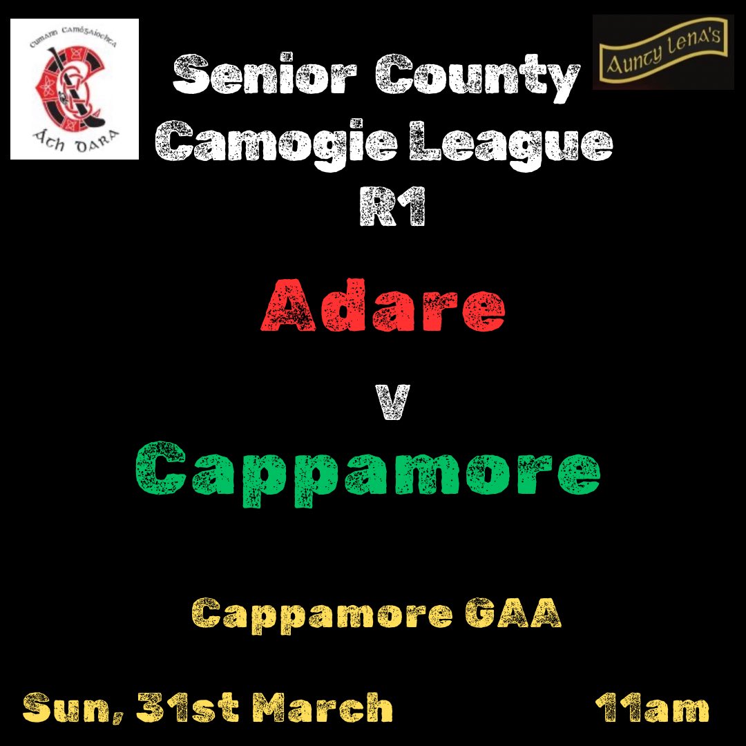 ❤️🖤Best of luck to our Aunty Lenas sponsored Senior Camogie team and management as they begin their league campaign tomorrow v Cappamore, in Cappamore GAA field at 11am. All support welcome!