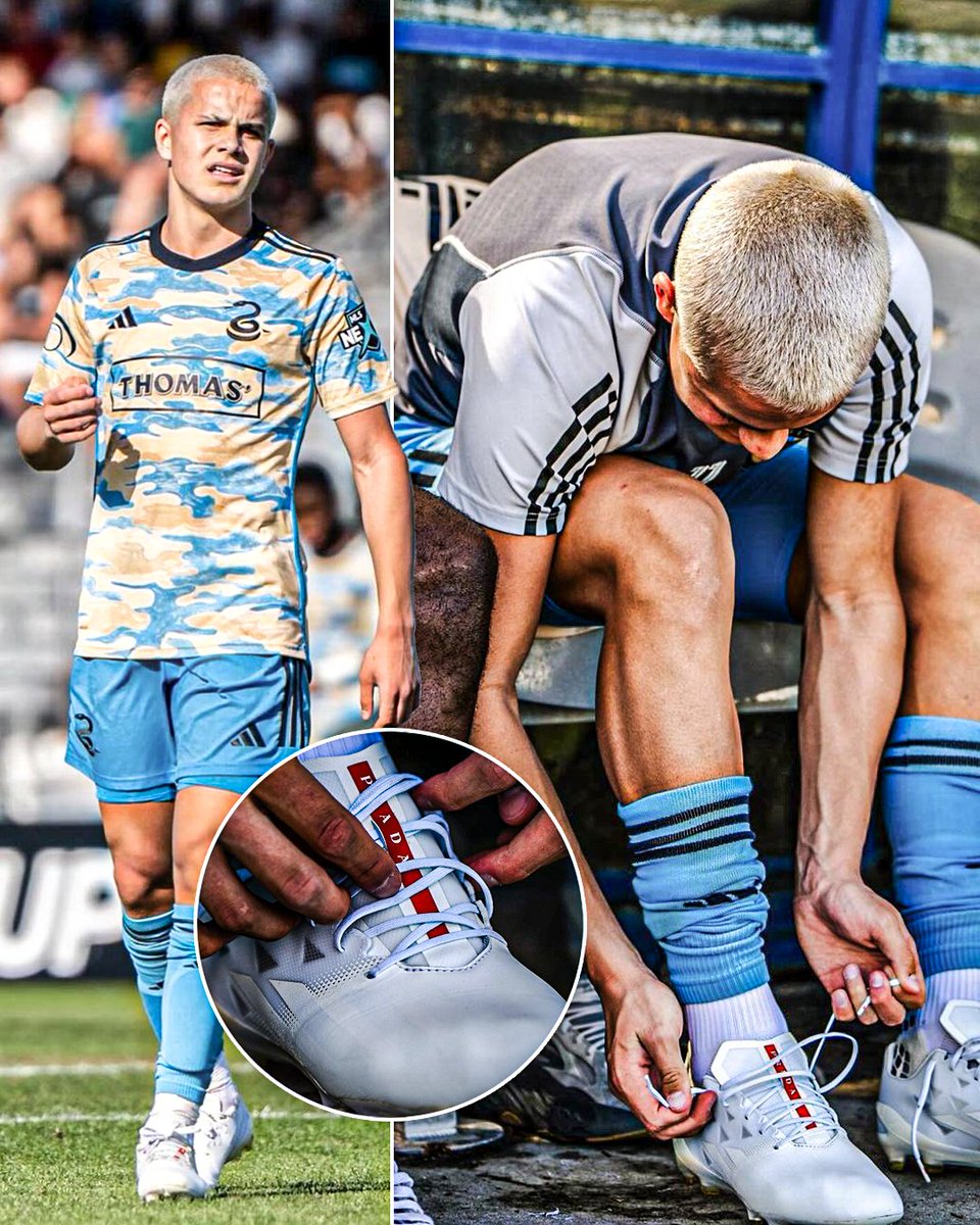 14-year-old Manchester City bound Cavan Sullivan pulled up to the Philadelphia Union's first GA Cup match wearing a pair of Adidas x Prada boots 🥶