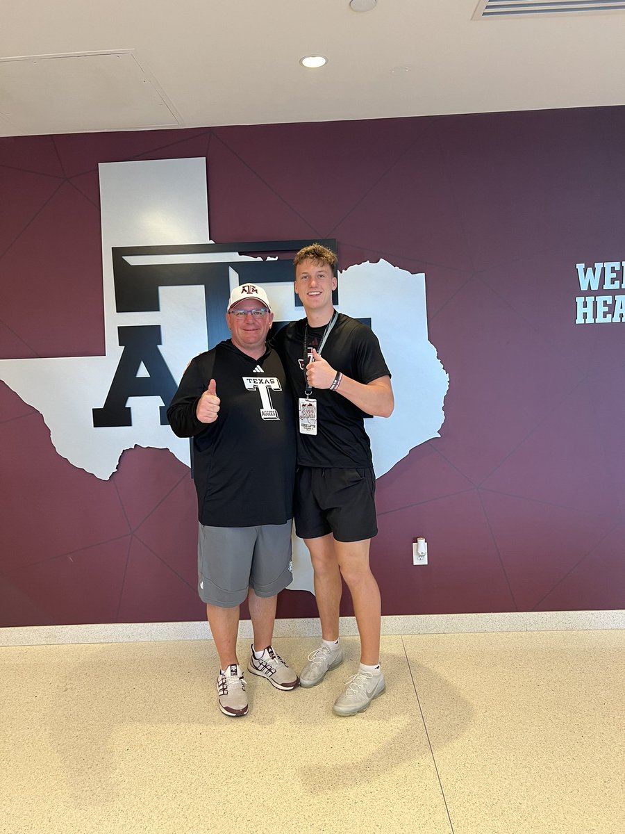 Thanks for having me down! GigEm👍 @CoachMikeElko @AggieFootball