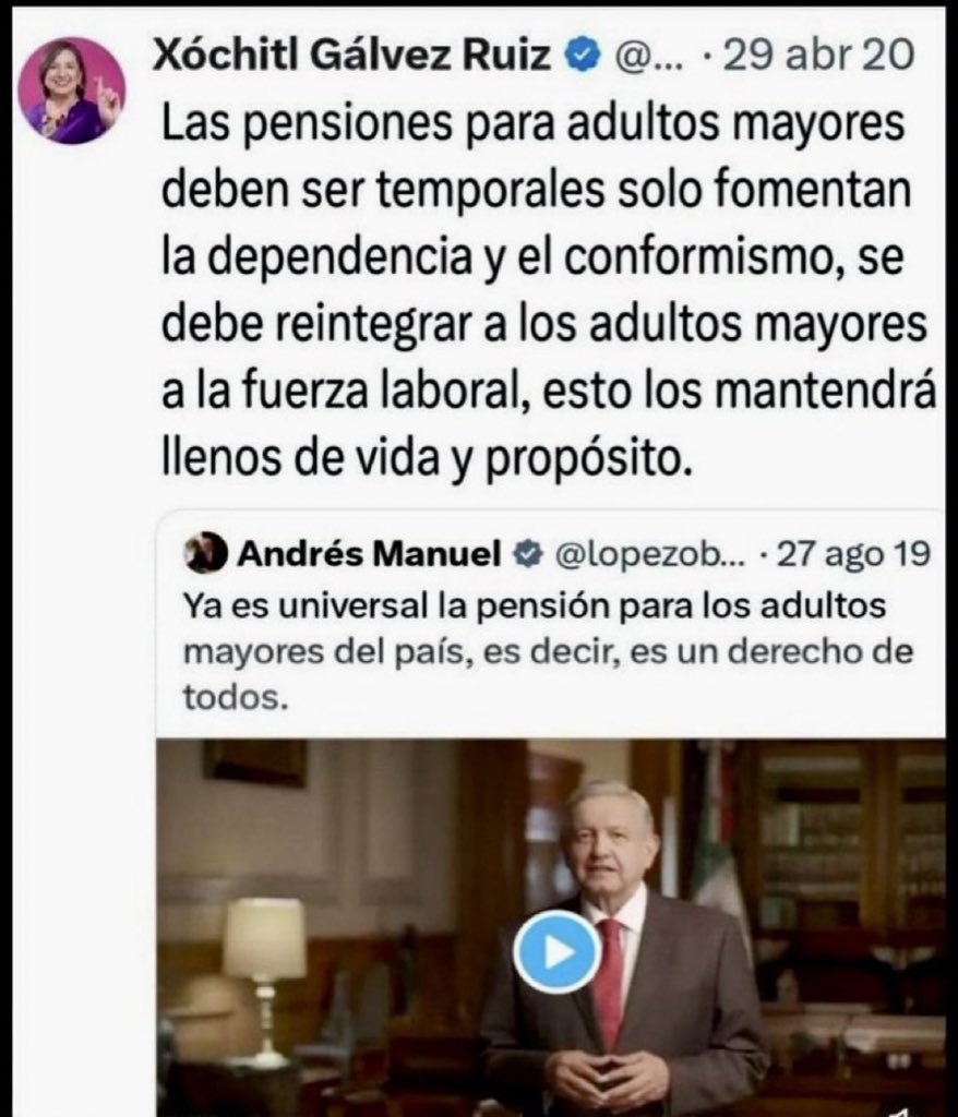Esto escribió la misma señora que juró con sangre defender los programas sociales a los que AMLO logró dar rango constitucional. Xóchitl miente como respira..
