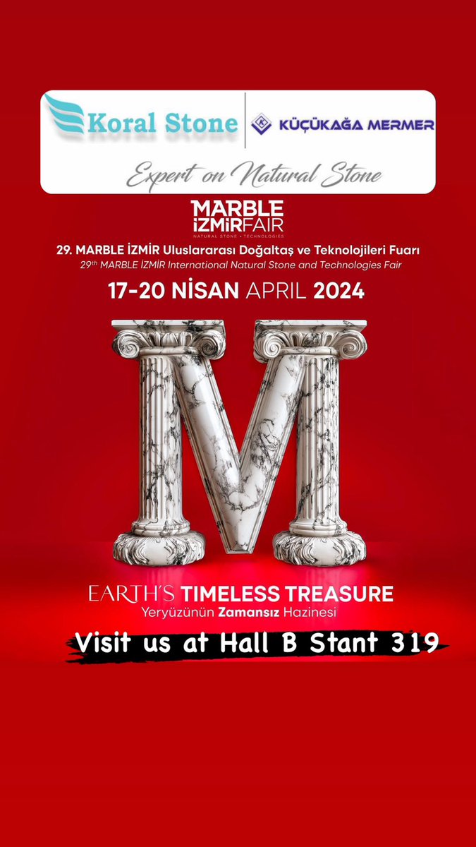 We are at Marble Izmir Fair between 17-20 April 2024. Visit us at Hall B Stant 319

#marblefairizmir #travertine #marble #turkishnaturalstones