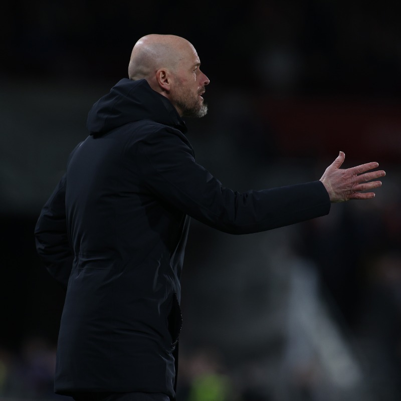 ManUtd's tweet photo. Erik discusses our draw with Brentford, Mason Mount's goal and our travelling support ⬇️

#MUFC || #BREMUN