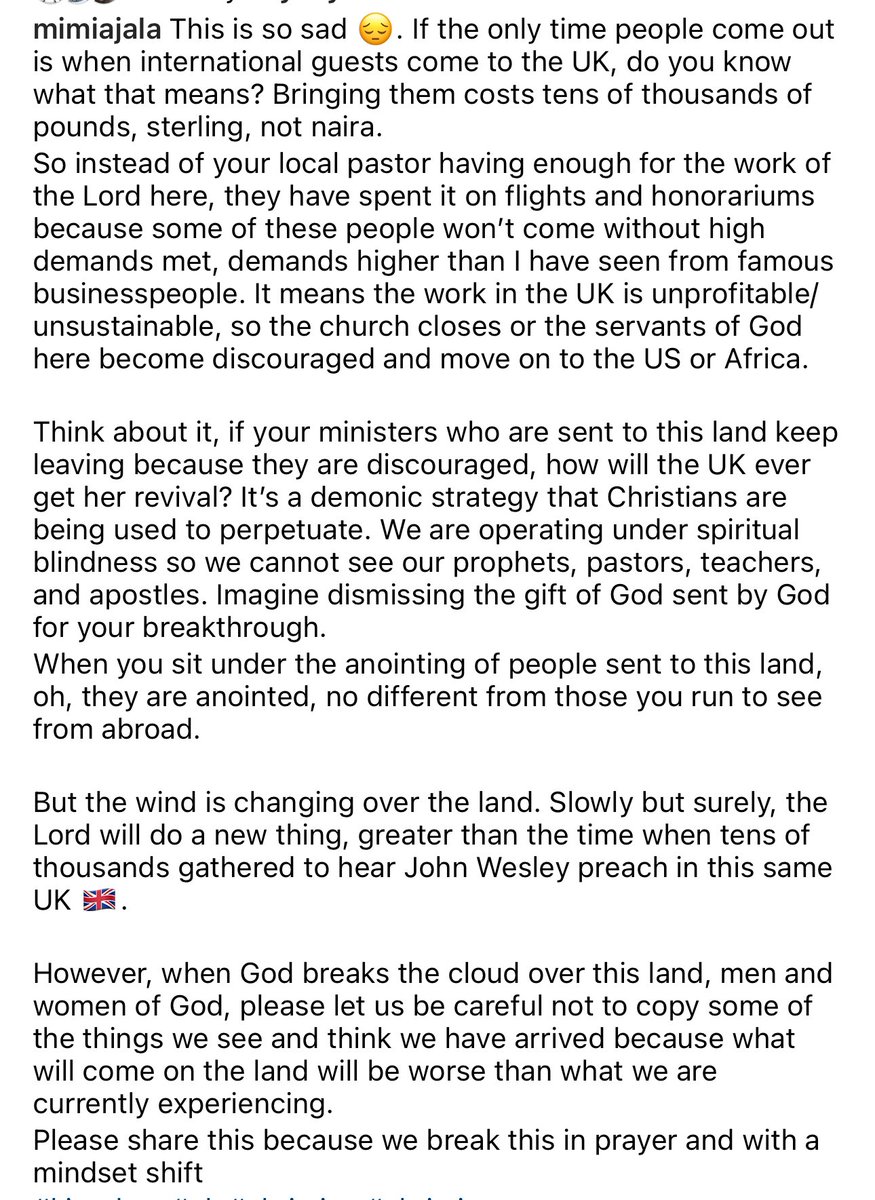 AjalaMimi's tweet photo. @Gaemechanger @joshuab24_ I expressed my thoughts on this in the attached. Praying and fasting without character doesn’t make a person not carnal, hence my take that yes there is carnality in the UK but there is also in other continents. I do not think that cardinality should be excused whether here, US… https://t.co/57hQrflR9j