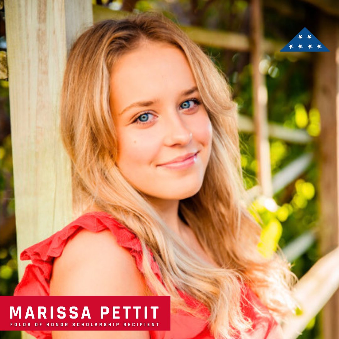 Today is National Doctors’ Day! Marissa Pettit aspires to be a doctor. She is attending @UWF and majoring in Biomedical Science. Join the Folds of Honor Squadron at foh.org/squadron and make students like Marissa’s dream a reality for only $13 a month!