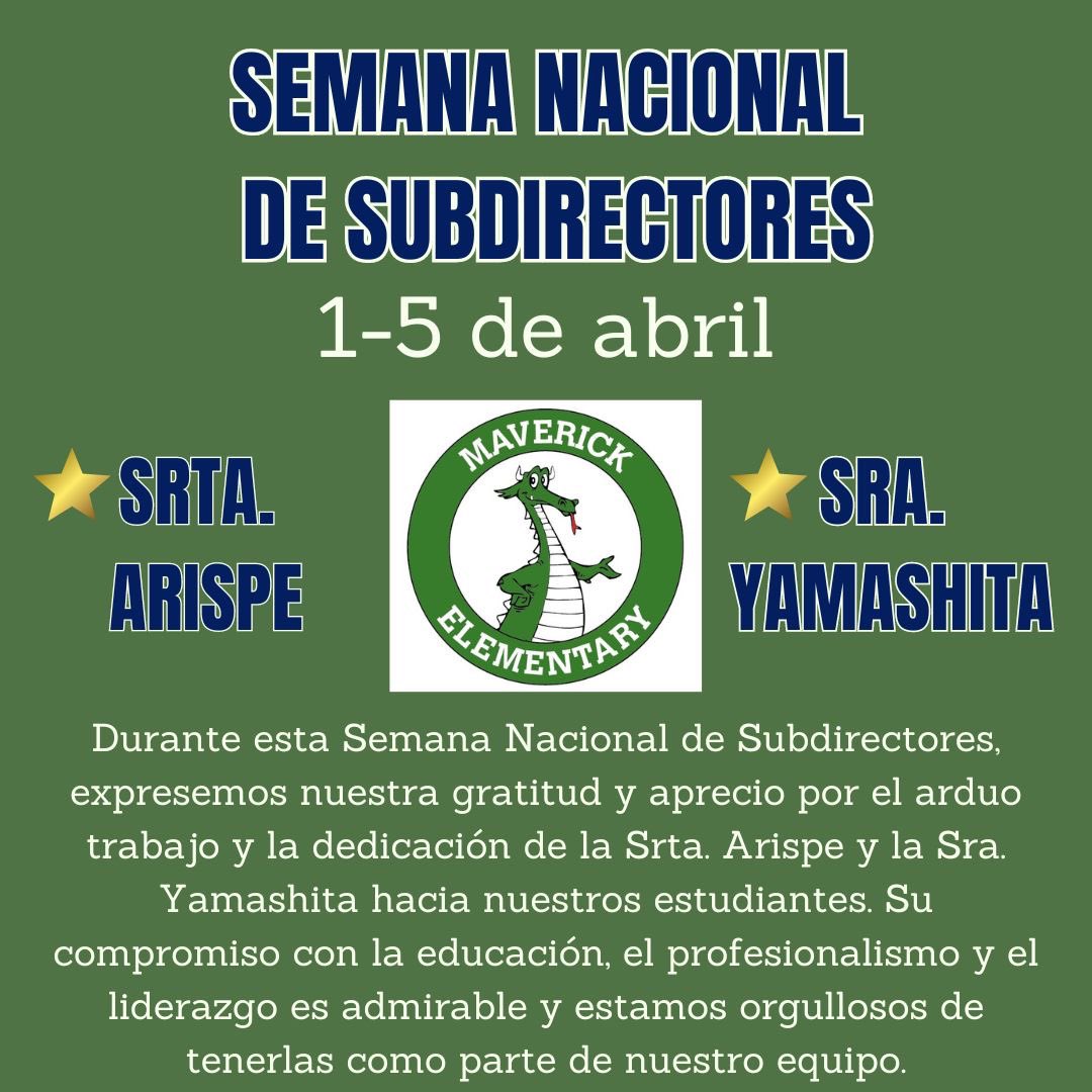 🗣️Did you know that this upcoming week is National Assistant Principals Week? We love and appreciate you both, Ms. Arispe and Mrs. Yamashita! Thank you for all that you do for our Dragon community! 💚