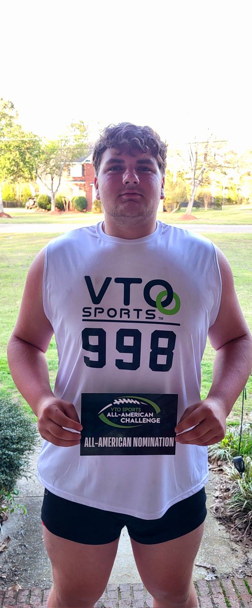 Had a great time competing today in Birmingham, and I am honored and blessed to have been selected as a top o-lineman. Also received an invite to the @VTOSPORTS All-American Challenge! @VinceJacobs8 @BHoward_11 @DexPreps @HallTechSports1 @AthEliteNation @Rivals @SteveSmithFBC