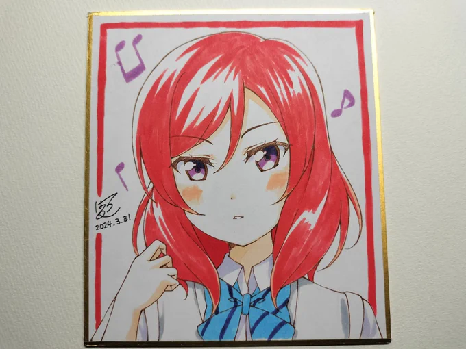 本日の僕ラブ用に描き下ろした色紙です!個人的にはりんぱなが気に入っております 