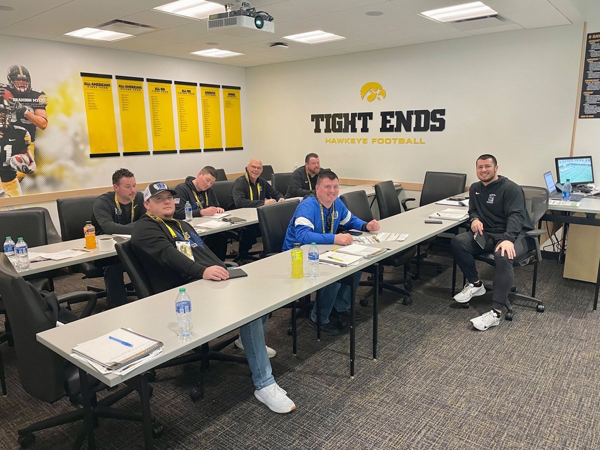 Extremely grateful to have a staff that continues to work diligently to improve their knowledge in order to put our players in the best possible position for success! Giving up their Spring Break to spend a few days with the University of Iowa Hawkeyes players and staff. Huge