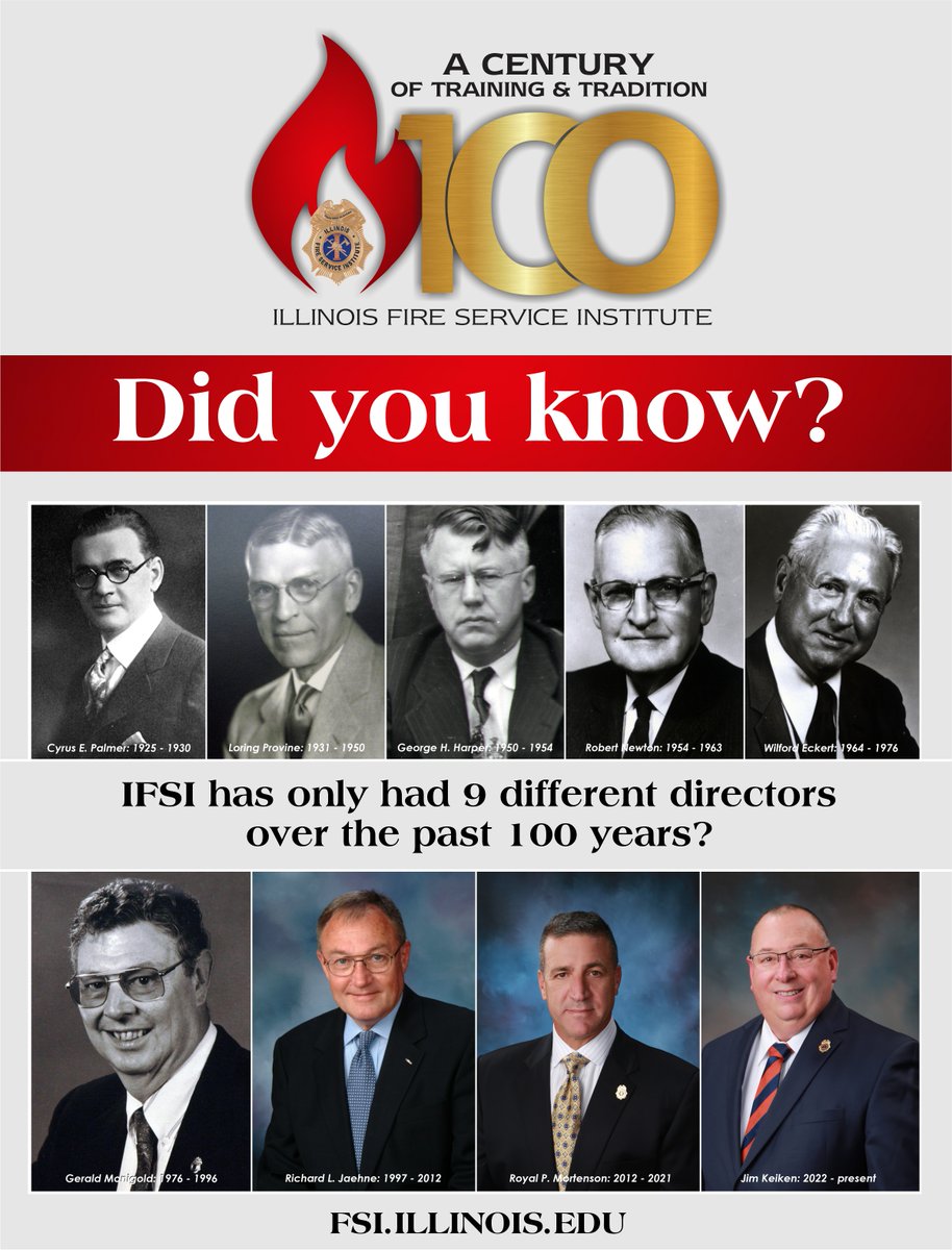 A century of operations and only 9 Directors. IFSI is a special place to train, work, and lead. #weareifsi #100yearsIFSI