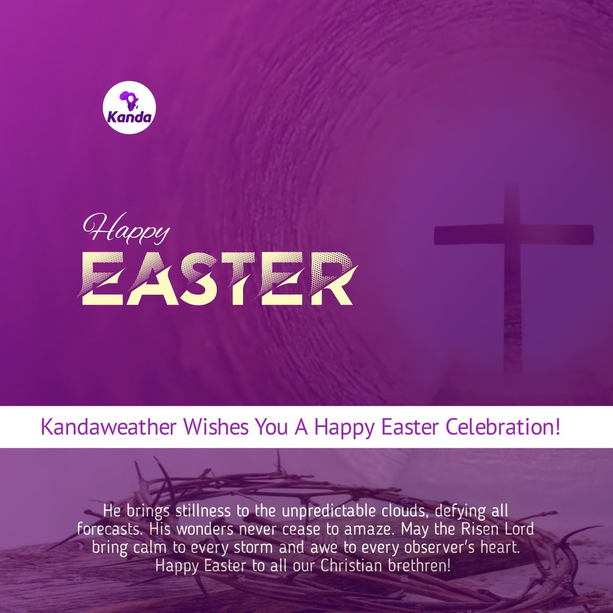 He brings stillness to the unpredictable clouds, defying all forecasts. His wonders never cease to amaze. May the Risen Lord bring calm to every storm and awe to every observer's heart. Happy Easter to all our Christian brethren! 🌨️☁️✨ #EasterSunday #KandaWeather #Easter