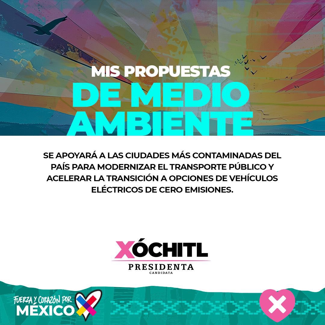 XochitlGalvez's tweet photo. Voy a poner toda la fuerza y todo el corazón para que México tenga un medio ambiente sano.

No hay futuro sin sustentabilidad. Aquí algunas de mis propuestas para cuidar al planeta. 👇🏼

#MxSinMiedo https://t.co/JLR1vk0uBT