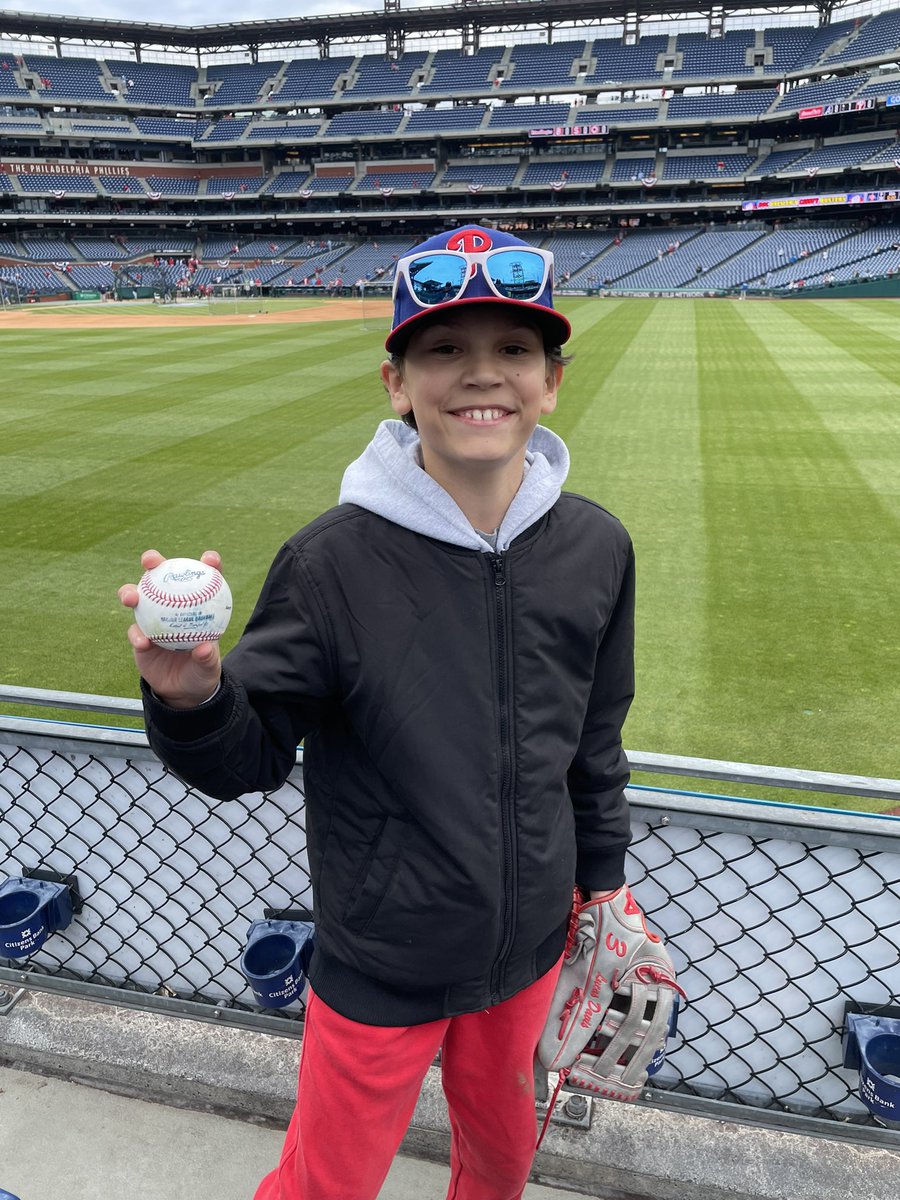 First @Phillies game of the year for @thelucasdavis and he catches a BP home run ball. 
#thatsmyboy