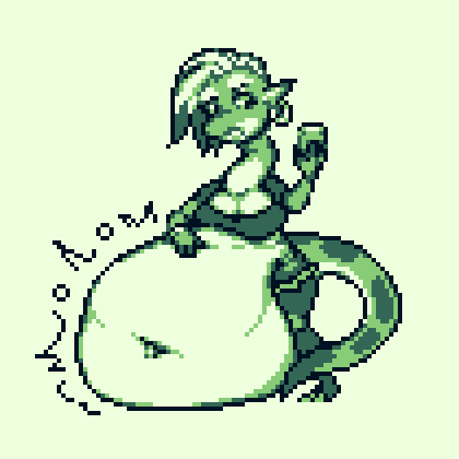 Miah in Gameboy graphics, whoa! She digested some pixel food.. 🎨 @alphashowzzz